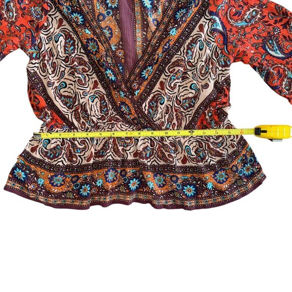 Free People Rosalie Wrap Top Red Medium - Picture 6 of 8